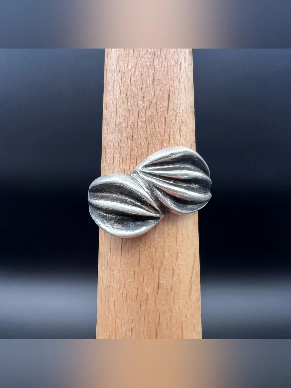 Sterling Silver Sculptural Fluted Twist Ring